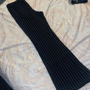 Striped bell bottom pants